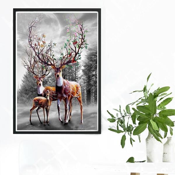 

Elk Pattern Diamond Painting Without Frame, Multicolor