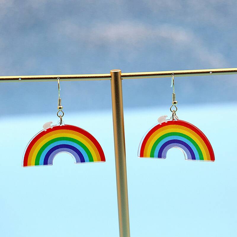 

Rainbow Charm Earrings, Multicolor