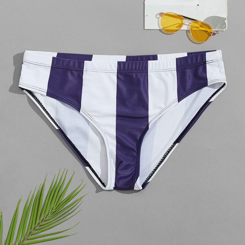 

Guys Color Block Swim Brief, Blue and white