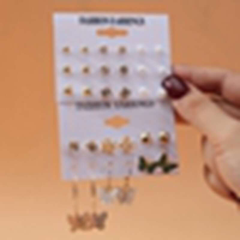 

30pcs Butterfly Decor Earrings, Gold