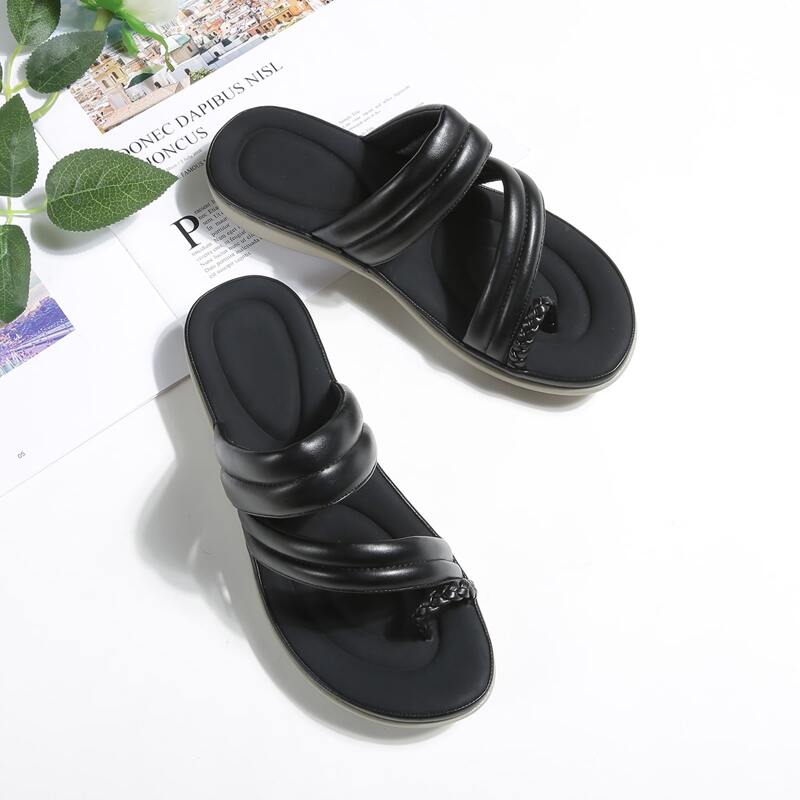

Minimalist Slide Sandals, Black