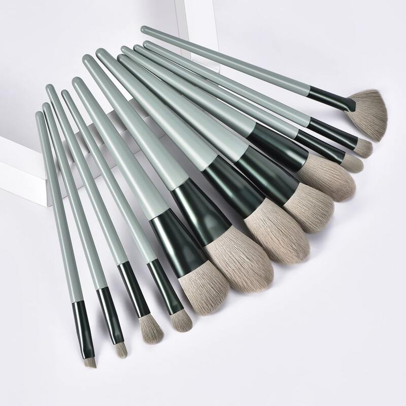 

12pcs Makeup Brush Set, Green