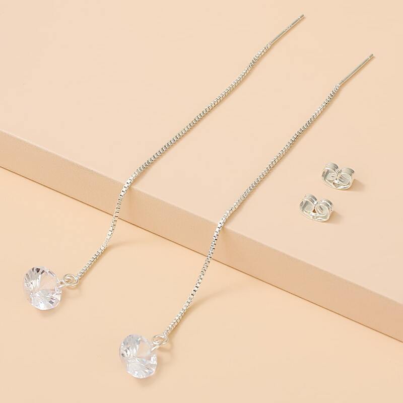 

Crystal Decor Earrings, White
