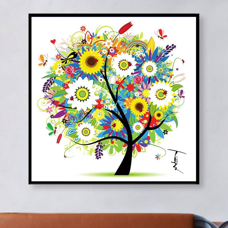 

Floral Diamond Painting Without Frame, Multicolor