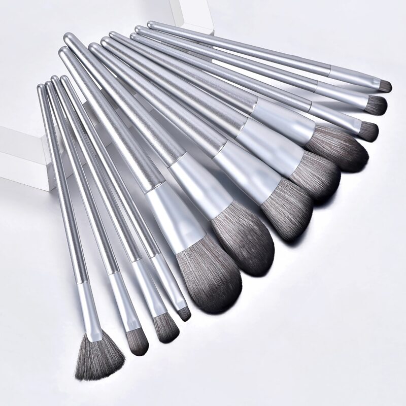 

12pcs Makeup Brush Set, Silver