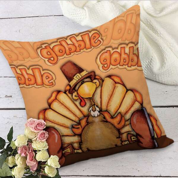 

Turkey Pattern Cushion Cover Without Filler, Multicolor