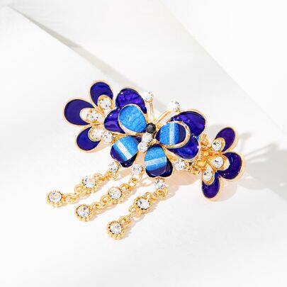 Rhinestone & Butterfly Decor Hair Clip