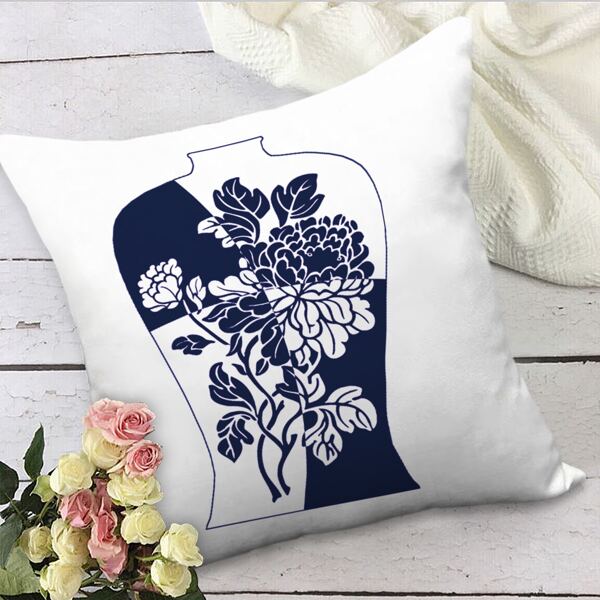 

Flower Print Cushion Cover Without Filler, Multicolor