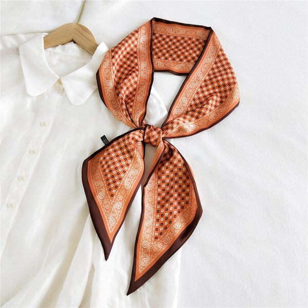 

Geo Print Twilly Scarf, Orange