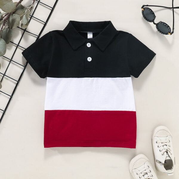 

Toddler Boys Contrast Panel Polo Shirt, Multicolor