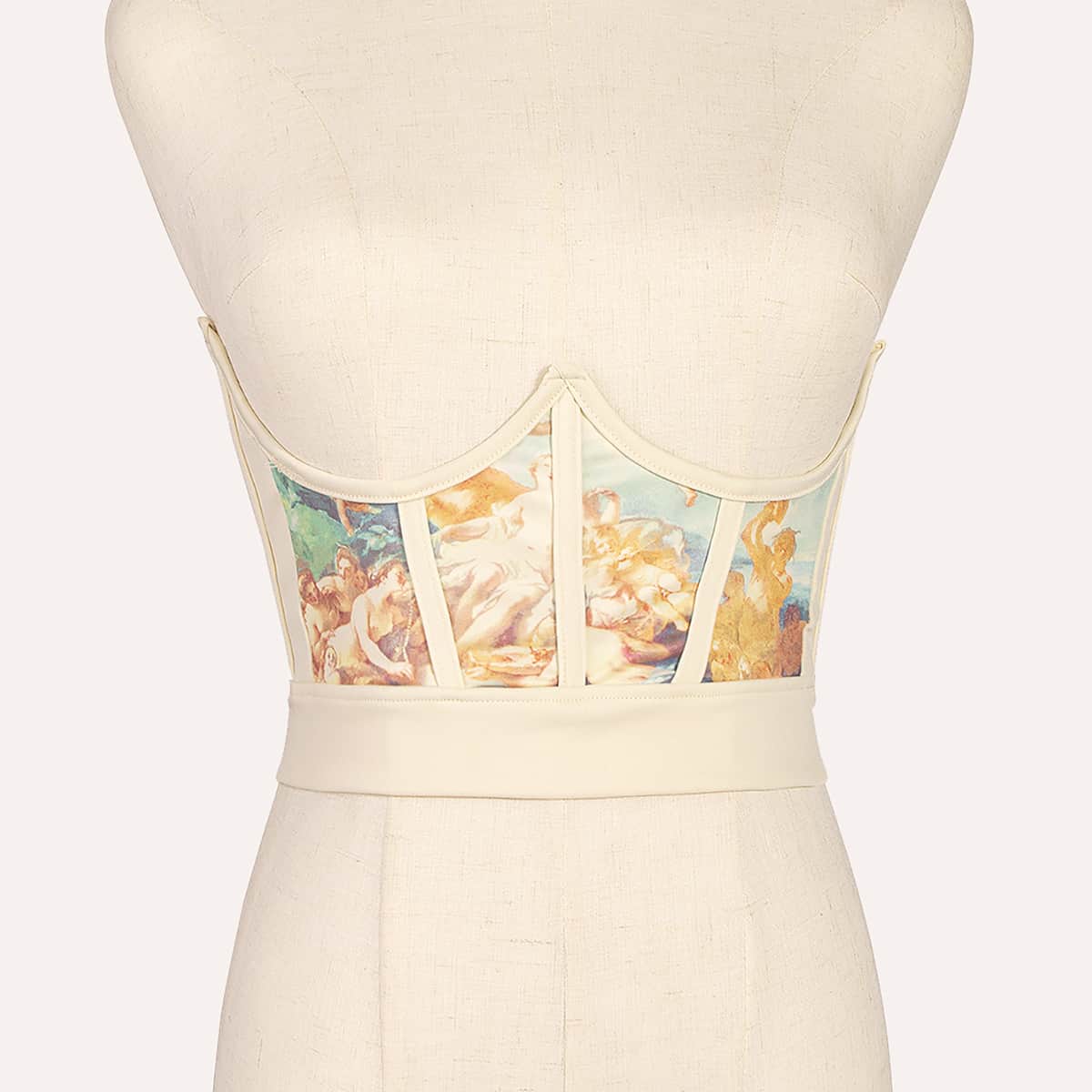 

Painting Print Corset Belt, Multicolor