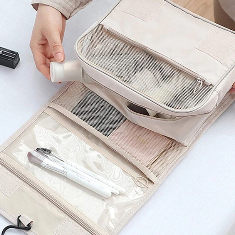 

1pc Large Travel Toiletries Bag, Apricot