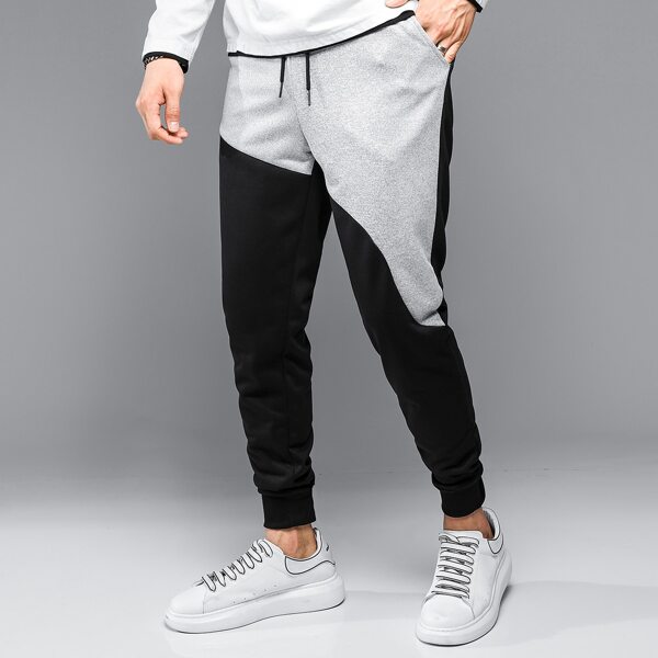 

Men Color Block Slant Pocket Sweatpants, Multicolor
