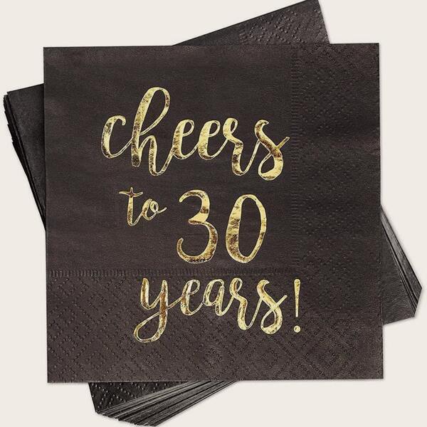 

20pcs Slogan Graphic Paper Napkin, Multicolor