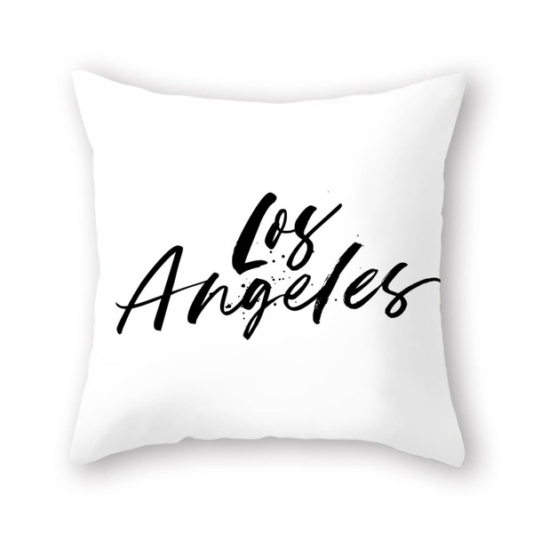 

Letter Graphic Cushion Cover Without Filler, Black and white