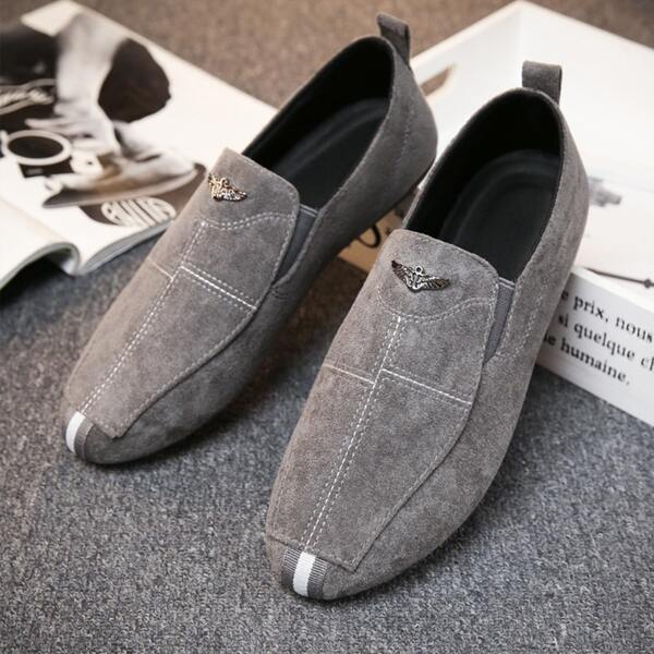 

Men Stitch Detail Slip On Loafers, Grey