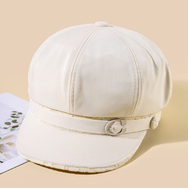 

Solid Baker Boy Cap, White