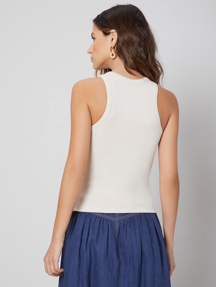 MOTF PREMIUM 粘膠纖維修身羅紋背心上衣