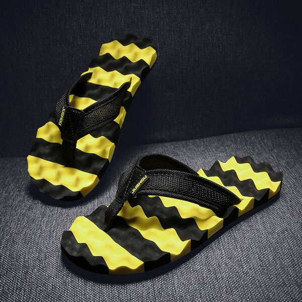 Men Flip Flops & Slides, Yellow