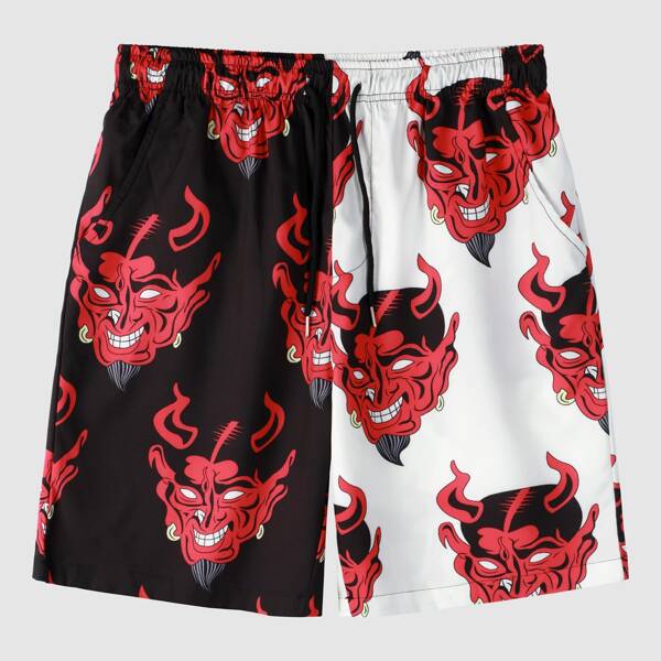 

Men Color Block & Graphic Print Shorts, Multicolor