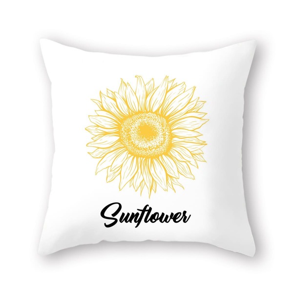 

Sunflower Pattern Cushion Cover Without Filler, Multicolor