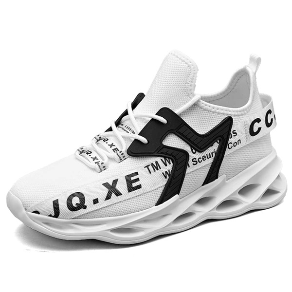 

Men Letter Graphic Lace Up Decor Chunky Sneakers, White