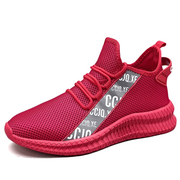 

Men Letter Graphic Knit Running Shoes, Red