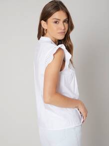 SHEIN Straight Fit Fringe Top - White - View 2