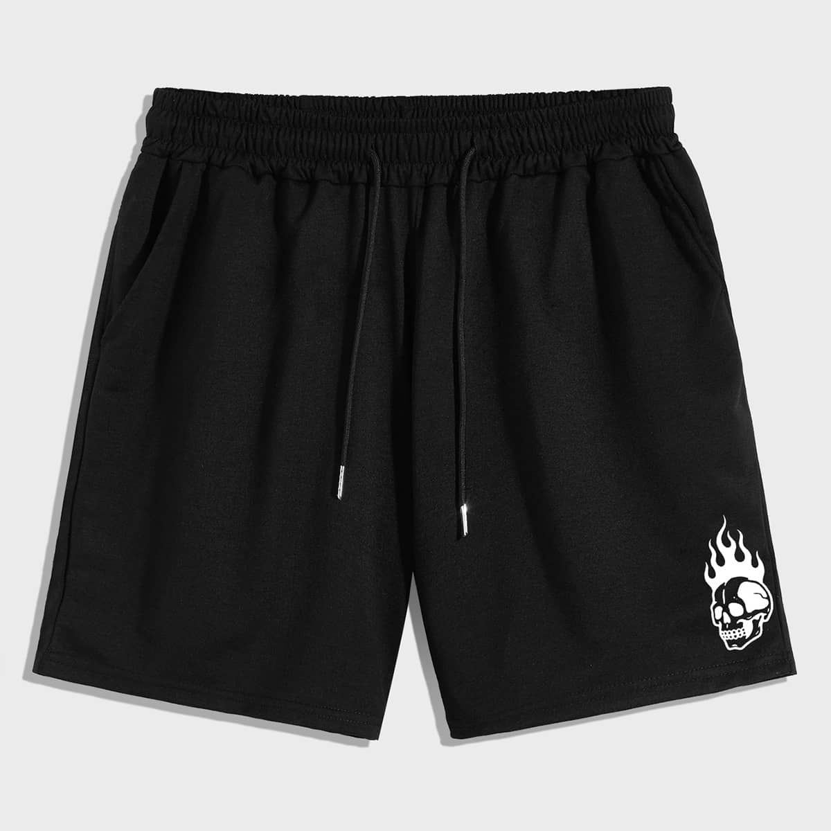 

Guys Skeleton Print Shorts, Black