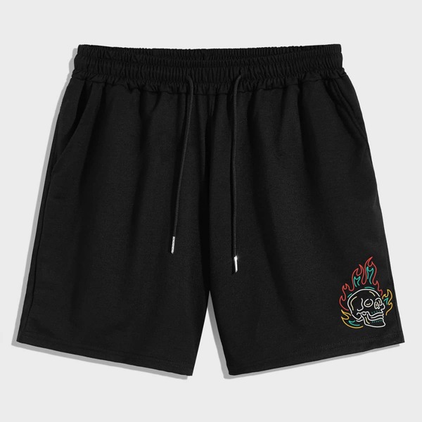 

Guys Skeleton Print Shorts, Black