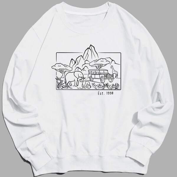 

Guys Graphic Print Sweatshirt, White