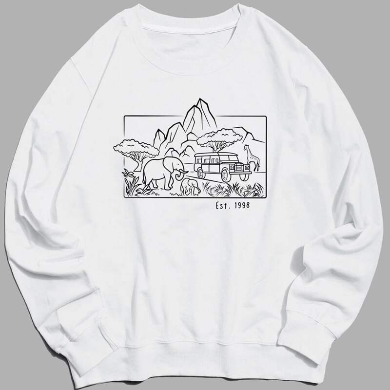 

Guys Graphic Print Sweatshirt, White