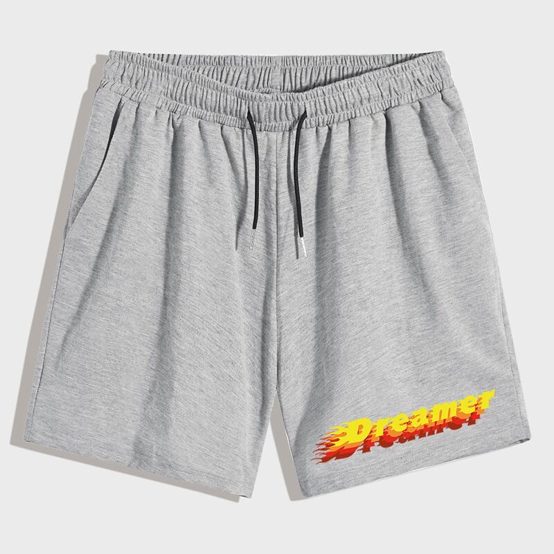 

Guys Letter Graphic Shorts, Light grey