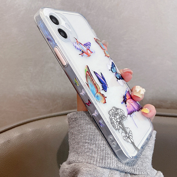 

Butterfly Print Phone Case, Clear