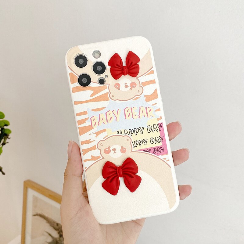 

Cartoon & Letter Graphic Phone Case, Multicolor