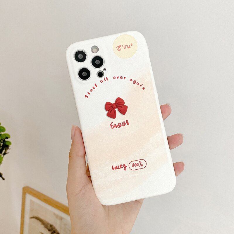 

Bow & Letter Graphic Phone Case, Multicolor