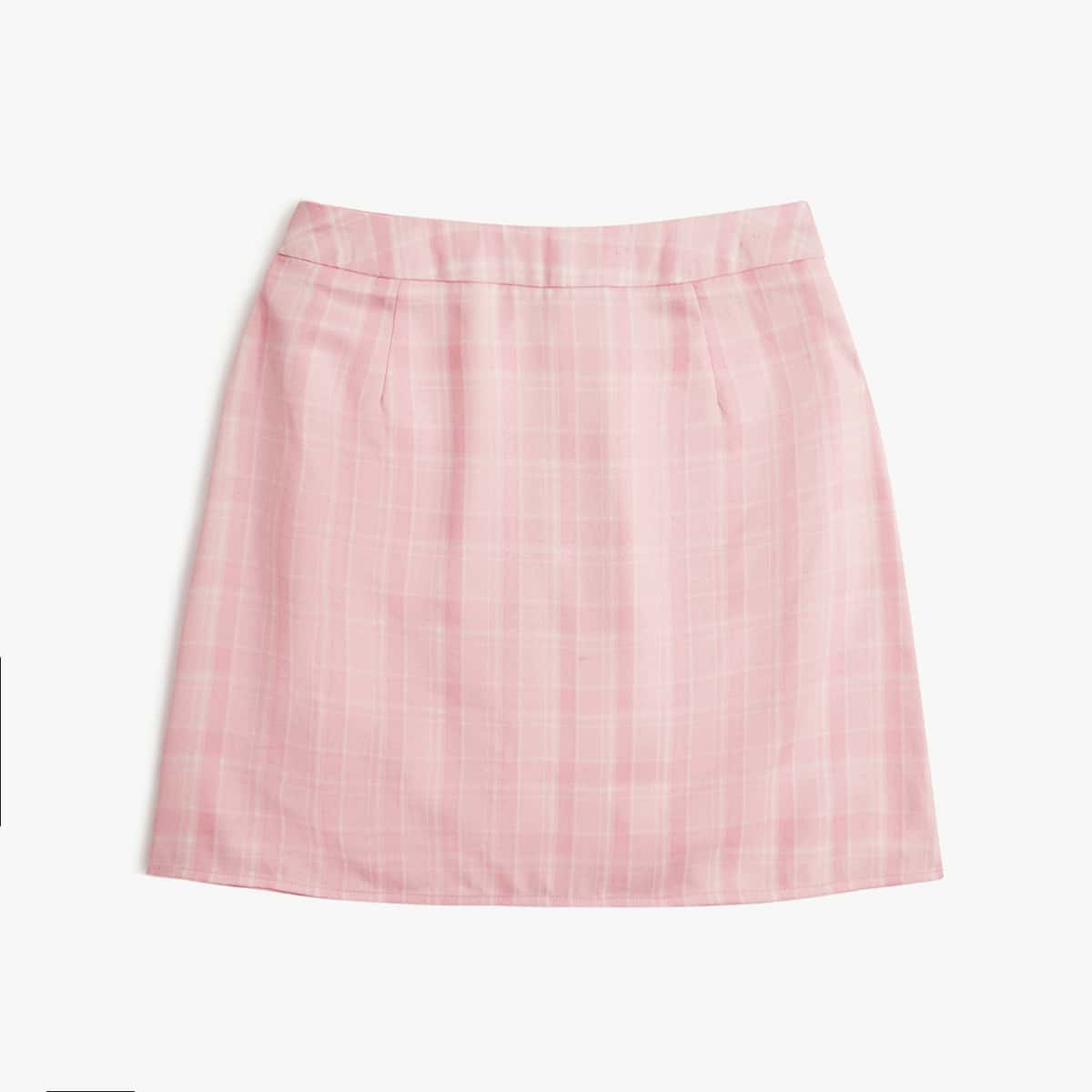 

Plaid Straight Skirt, Baby pink
