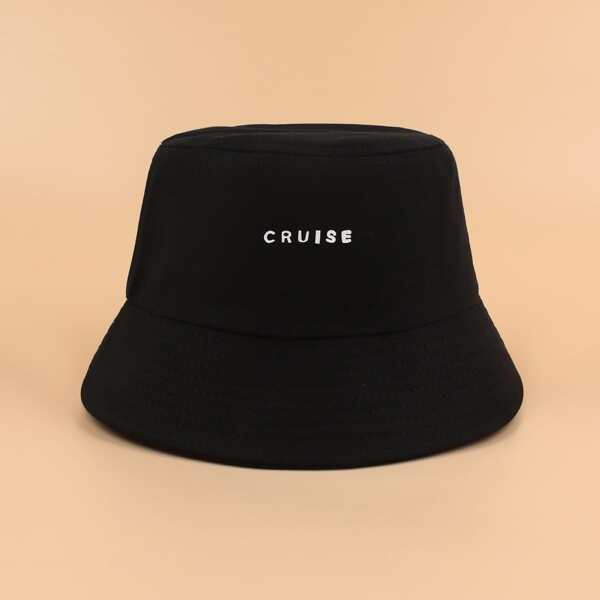 

Letter Graphic Bucket Hat, Black