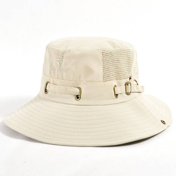 

Embroidery Detail Bucket Hat, Beige