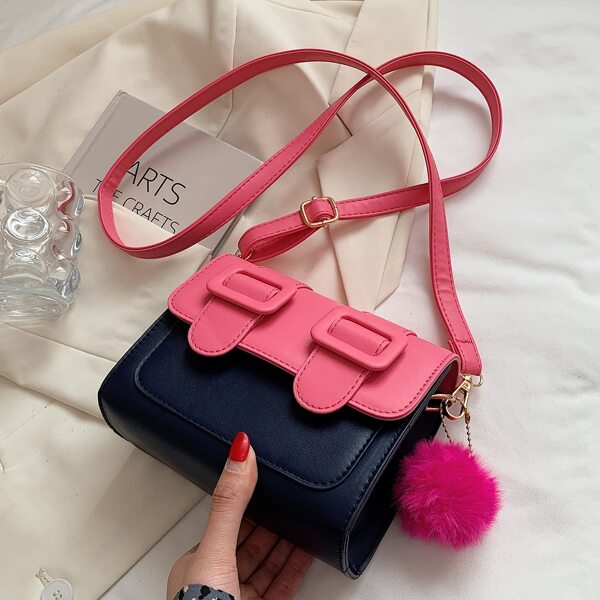 

Colorblock Flap Crossbody Bag, Multicolor