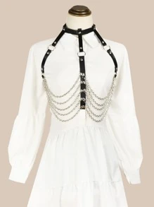 Harness Chain Belt - Silver - View 1