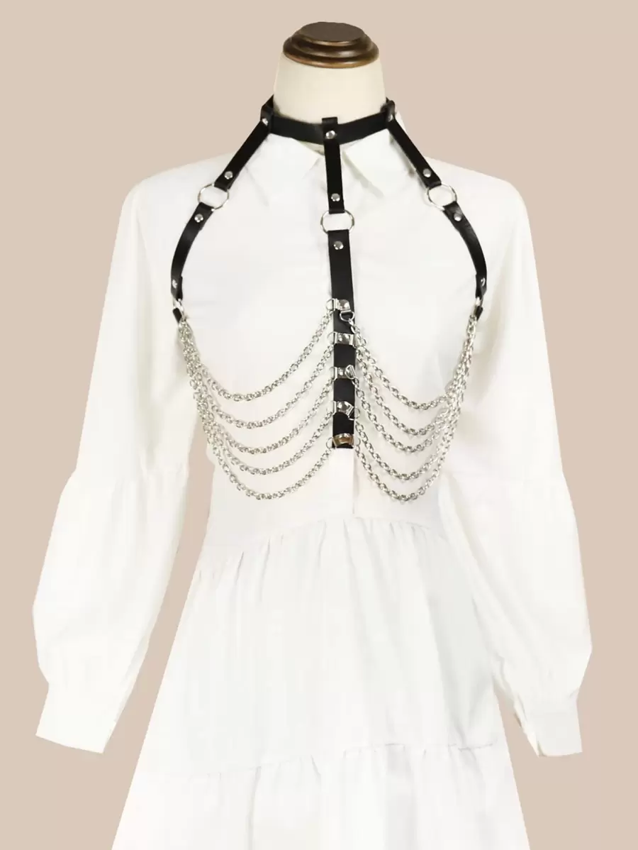 Harness Chain Belt - Silver - View 1