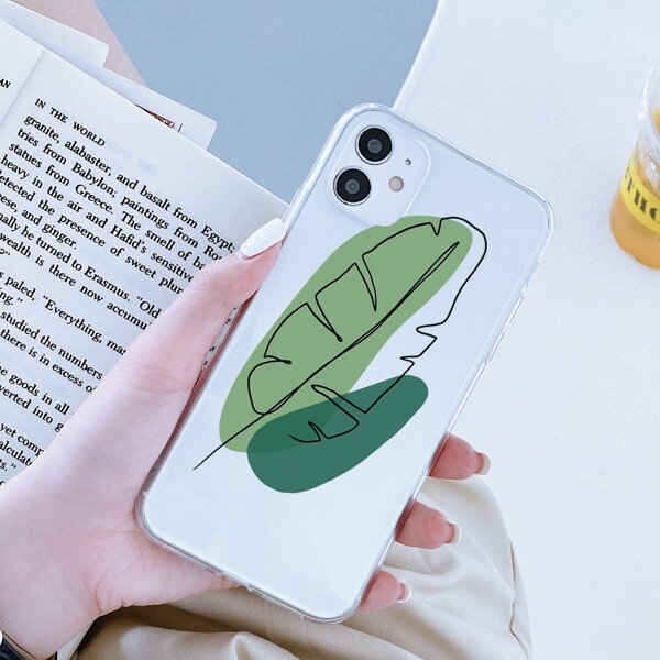 

Leaf Print Phone Case, Clear