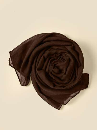 1pc Solid Color Arabic Shawl Headscarf, Suitable For Mosque Use, Sunblocking Scarf