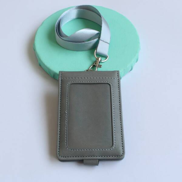 

1pc Lanyard ID Card Holder, Grey