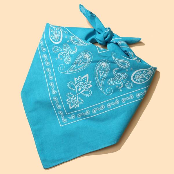 

Paisley Print Bandana, Blue and white
