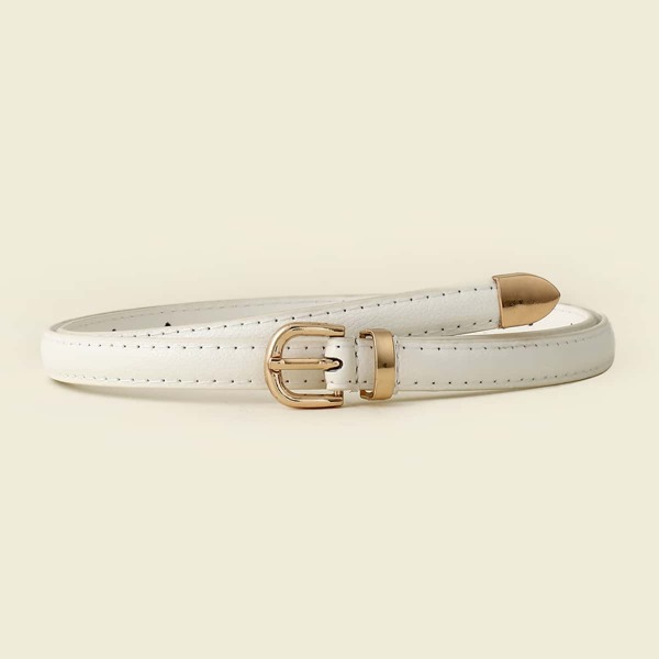 

Metal Buckle Belt, White