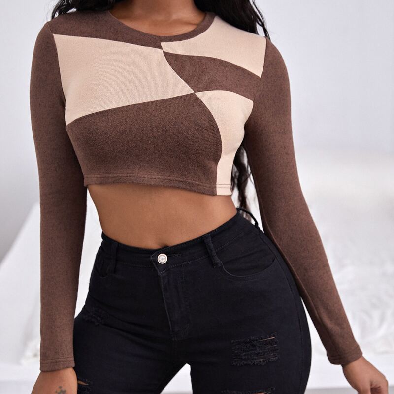 

Color Block Crop Top, Multicolor
