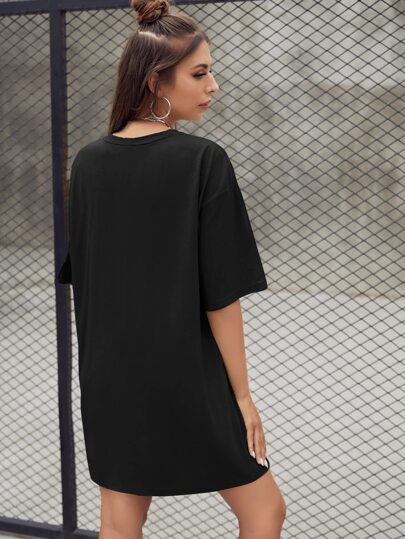 SHEIN Drop Sleeve T-Shirt Dress