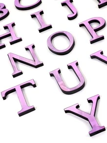 1 件反光亚克力字母形镜面贴纸，自主设计 3D 艺术贴花，适用于客厅、浴室、家庭办公室墙壁乙烯基贴花、贴纸、墙贴花、家居装饰乙烯基贴花、春季装饰品让您的家焕然一新、Rama 装饰贴纸镜面墙家居装饰、PVC 可移除、贴纸、墙贴花、家居装饰乙烯基贴花、春季装饰品让您的家焕然一新、Rama 装饰贴纸 - 紫色 - 查看 5